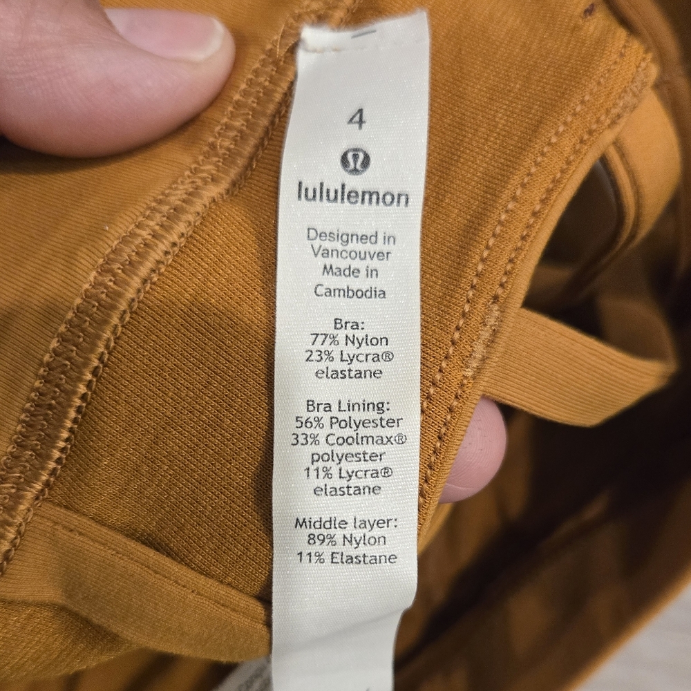Lululemon Energy Bra Women's Sz 4 Fools Gold like New - Picture 7 of 10
